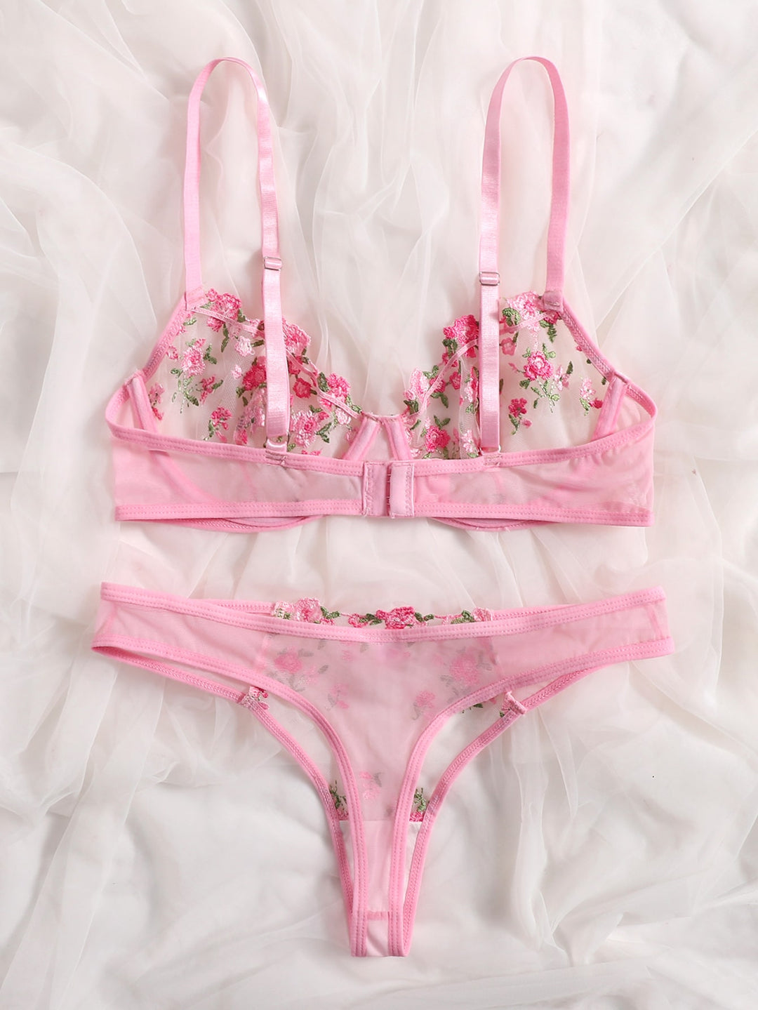 Blush Bloom Sheer Lingerie Set