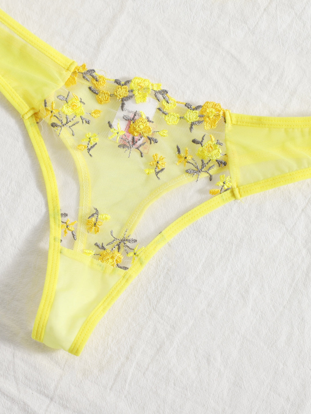 Sunshine Bloom Sheer Lingerie Set